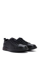 Male Black Lace-Up Leather Sneaker | Derimod