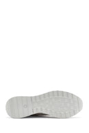 Women's Beige Wedge Heel Side Zip Leather Sneakers | Derimod