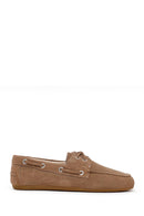 Woman Mink Lace-Up Suede Shoes | Derimod