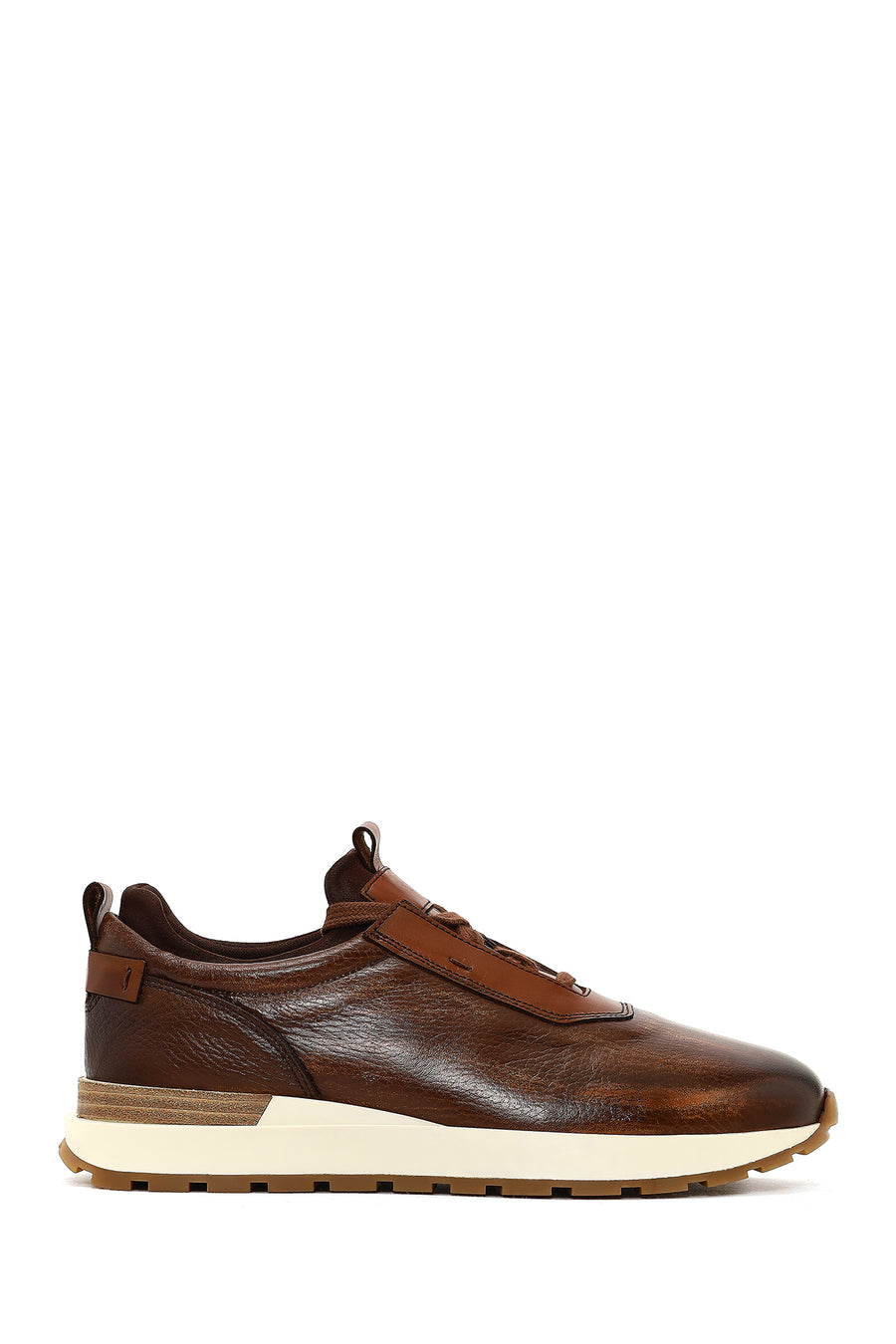 Men's Brown Thick-Soled Leather Casual Sneaker 25WFD7200FT | Derimod