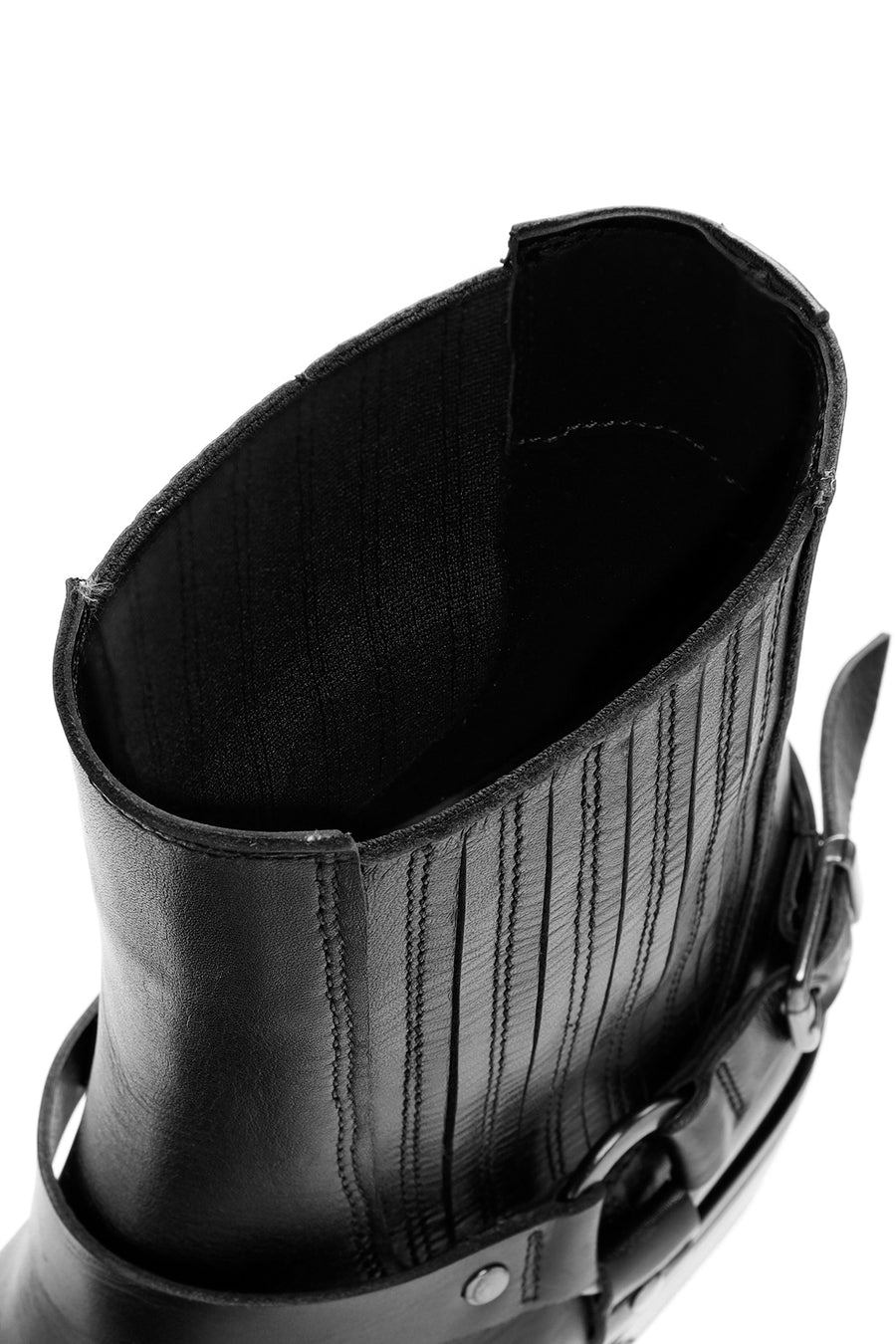 Women's Black Heeled Leather Cowboy Boots