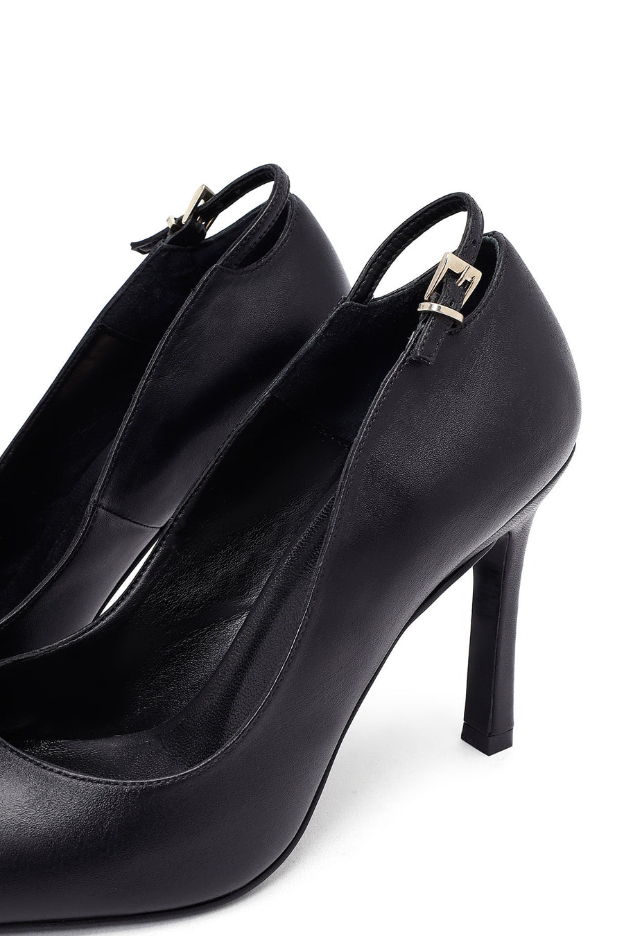 Woman Black Stiletto Heels Leather Stiletto