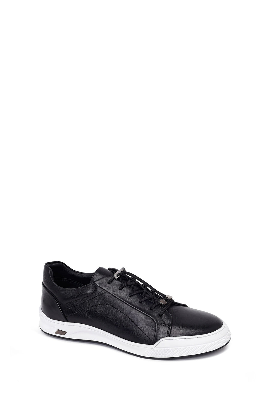 Male Black Lace-Up Leather Sneaker