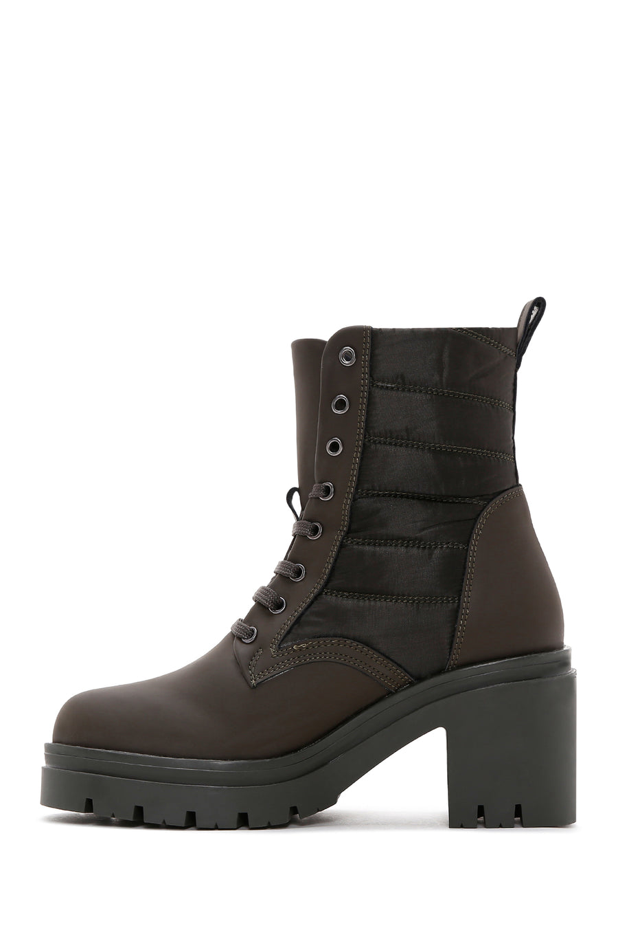 Women's Green Thick Heeled Boots