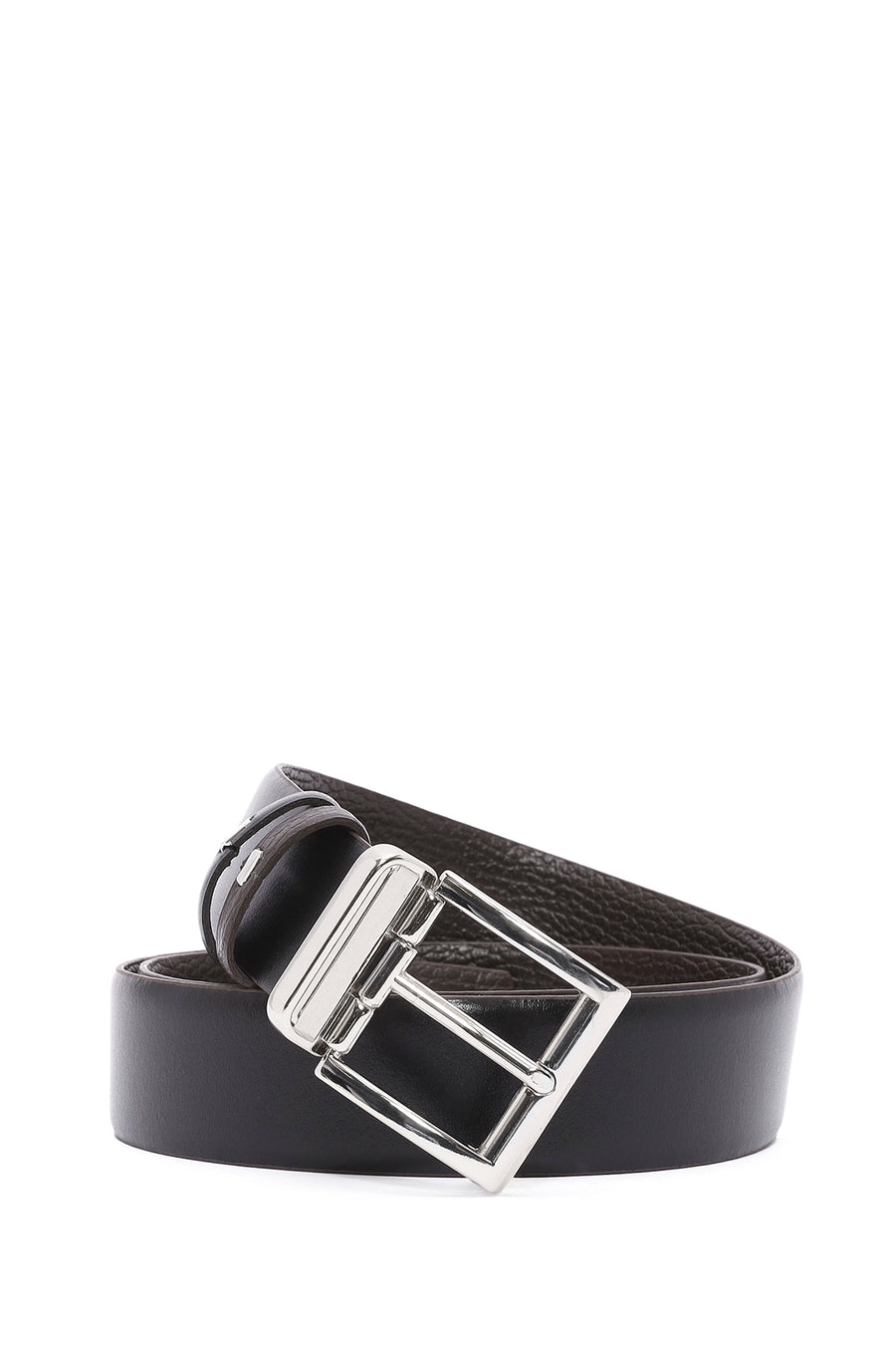 Men's Black Double Sided Leather Belt 000A2D1305618 | Derimod