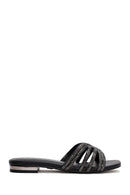 Women's Black Stone Slippers | Derimod
