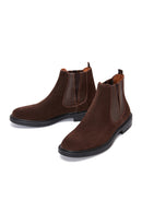 Men's Brown Suede Leather Chelsea Boots | Derimod