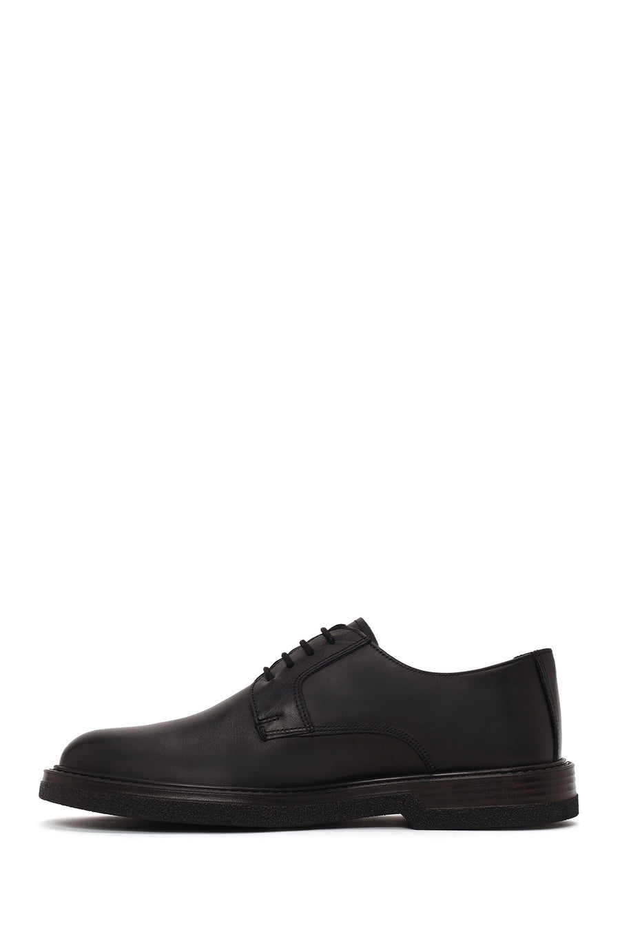 Male Black Lace-Up Leather Casual Shoes