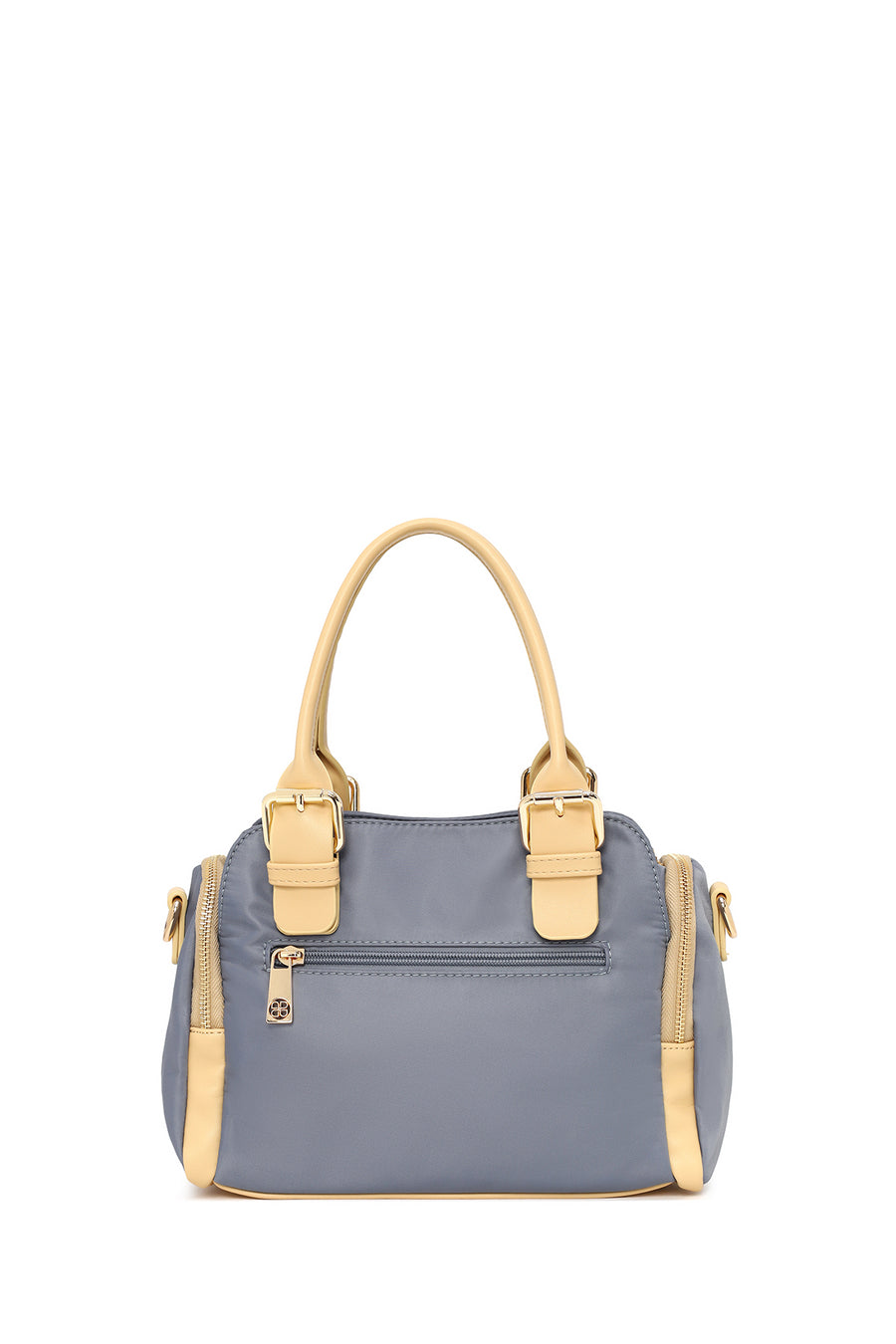 Woman Blue Long-Strap Fabric Shoulder Bag
