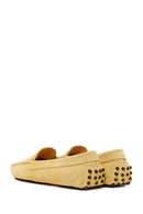 Women's Yellow Suede Leather Loafer | Derimod