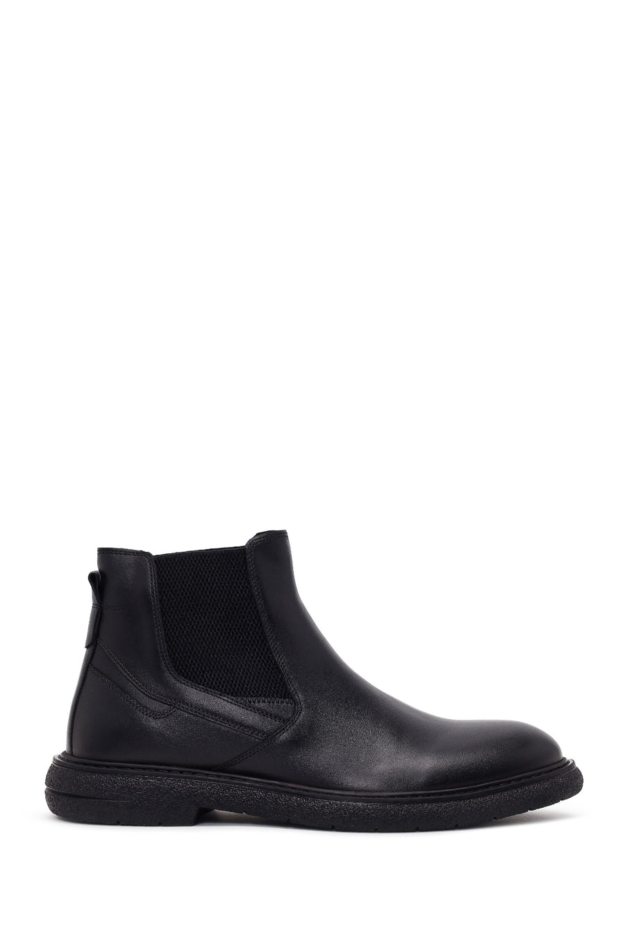 Male Black Leather Casual Chelsea Boots WM828007DV | Derimod