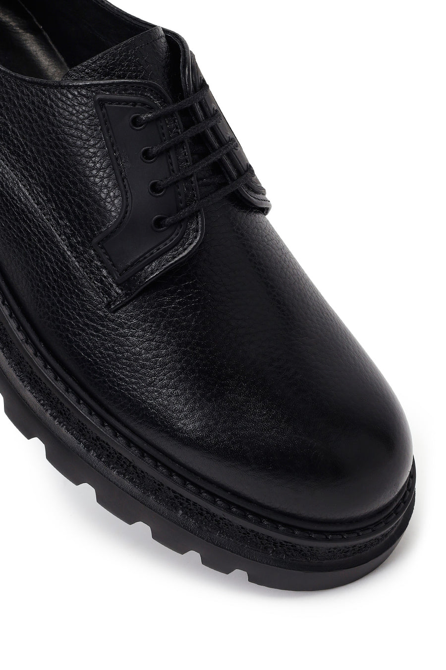 Male Black Lace-Up Leather Casual Shoes