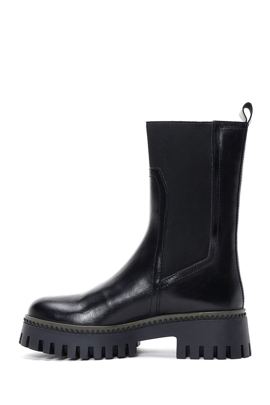 Women's Black Leather Chelsea Boots