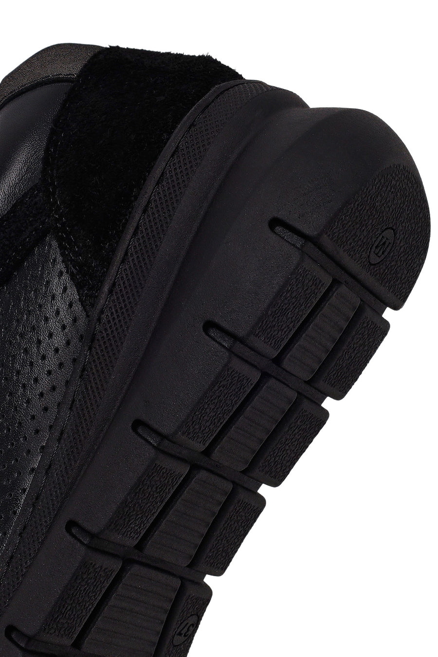 Woman Black Lace-Up Thick-Soled Leather Comfort Shoes