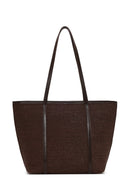 Woman Brown Straw Shoulder Bag | Derimod