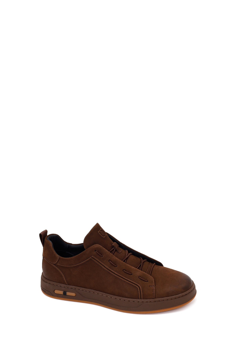 Male Brown Lace-Up Nubuck Leather Sneaker