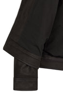 Felibe Male Black Mandarin Collar Leather Jacket | Derimod