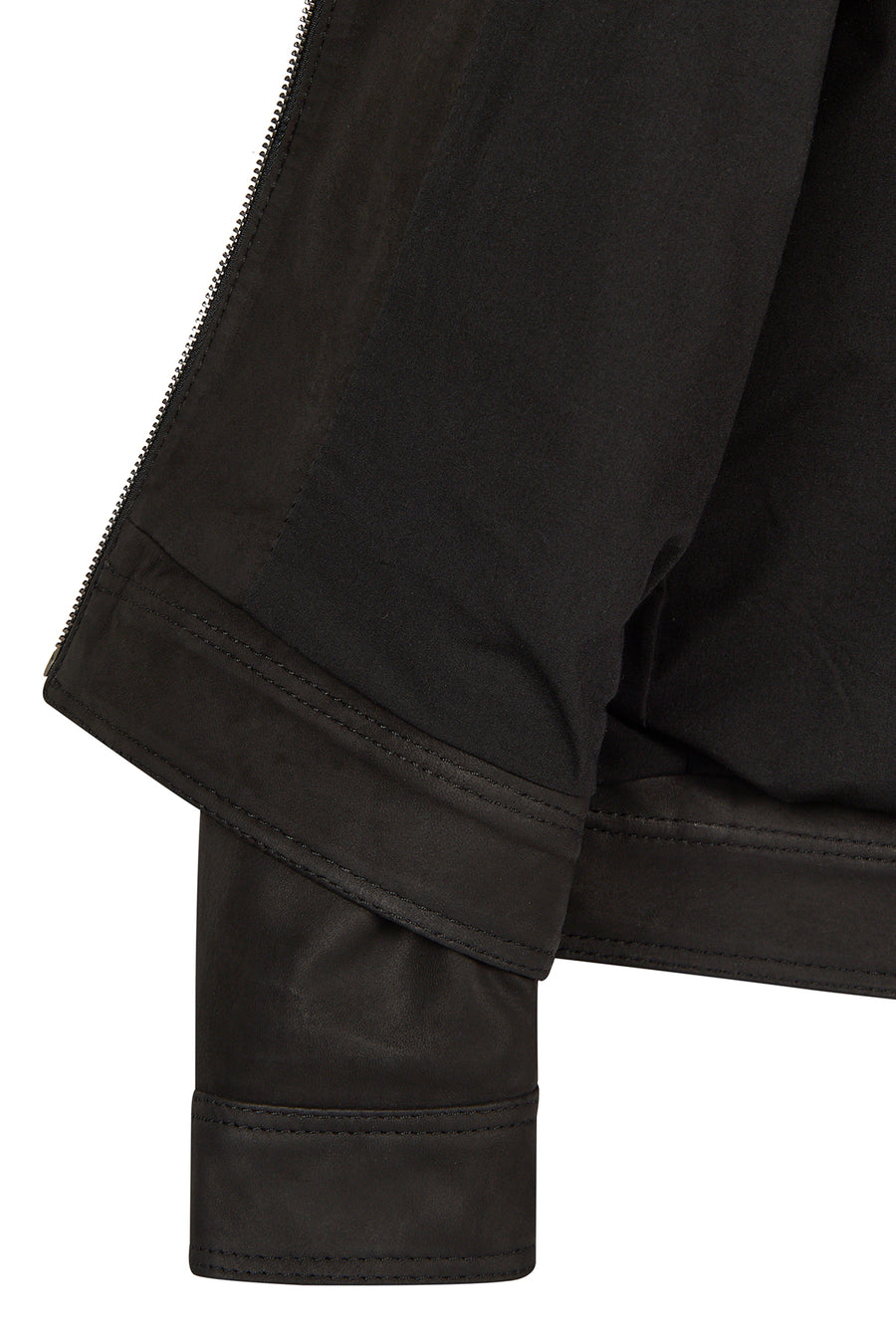 Felibe Male Black Mandarin Collar Leather Jacket