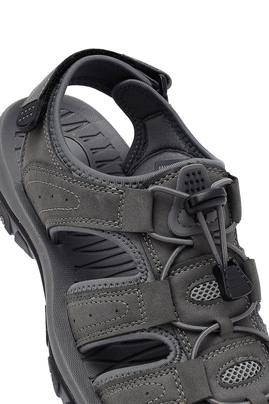 Male Grey Leather Outdoor Sandals