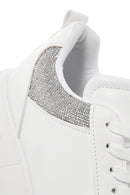 Kadın Beyaz Kalın Tabanlı Taşlı Sneaker | Derimod