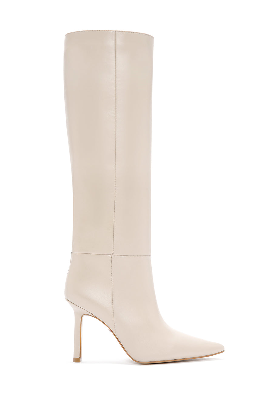 Women's Beige Thin Heeled Leather Boots 23WFD164318 | Derimod