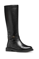 Geox Women Black D Serılda A - Smo.Lea Zippered Leather Boot | Derimod
