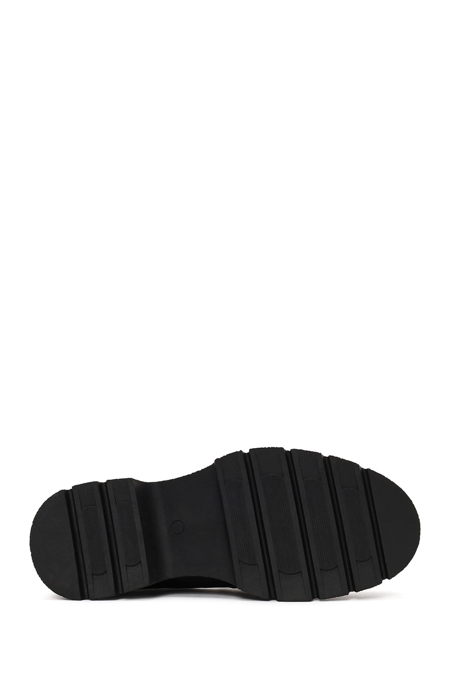 Woman Black Thick-Soled Leather Masculine Loafer
