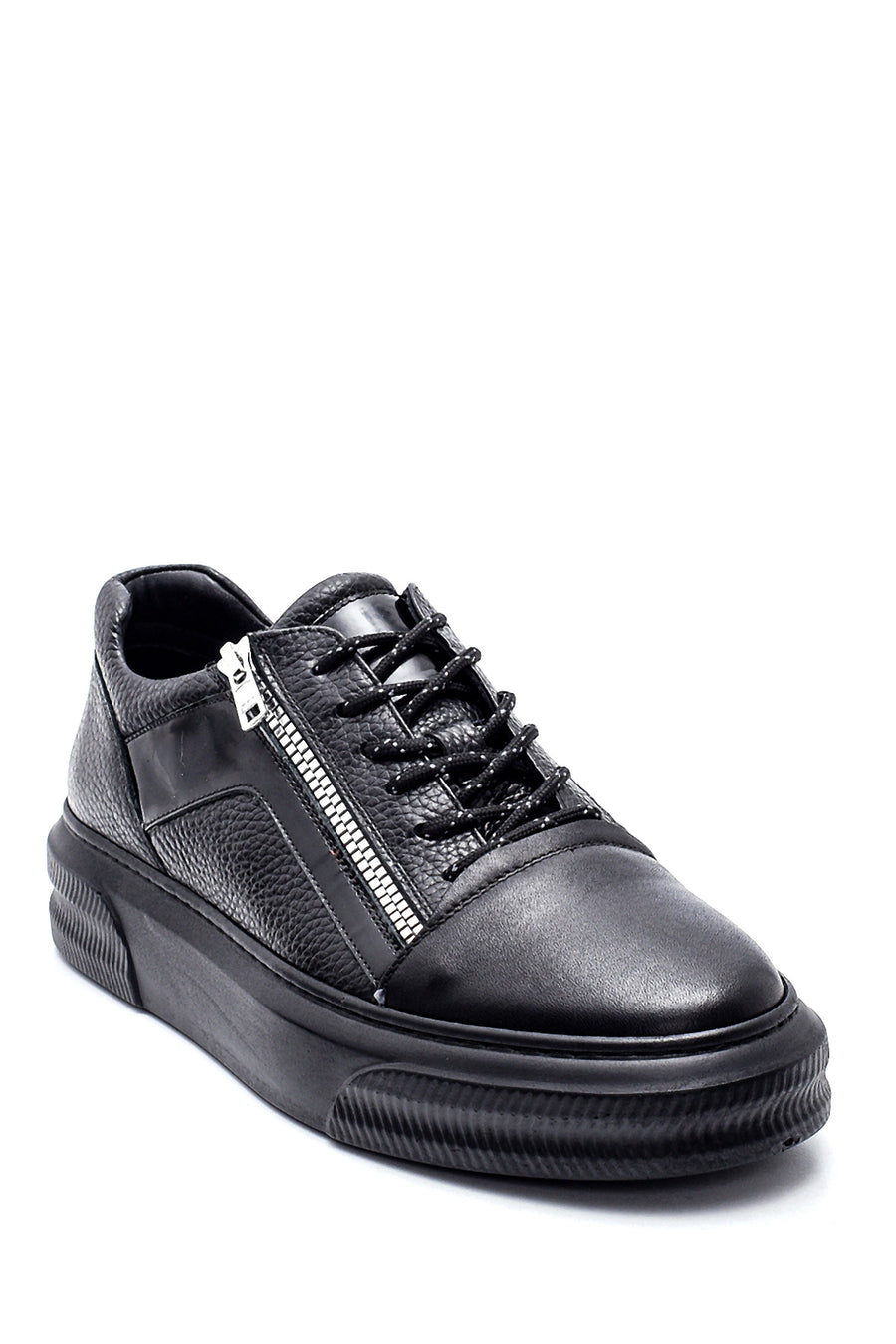 Men's Leather Zipper Detailed Sneaker