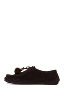 Woman Brown Lace-up Tasselled Suede Casual Shoes | Derimod