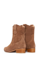 Woman Taba Suet Leather Cowboy Boots | Derimod