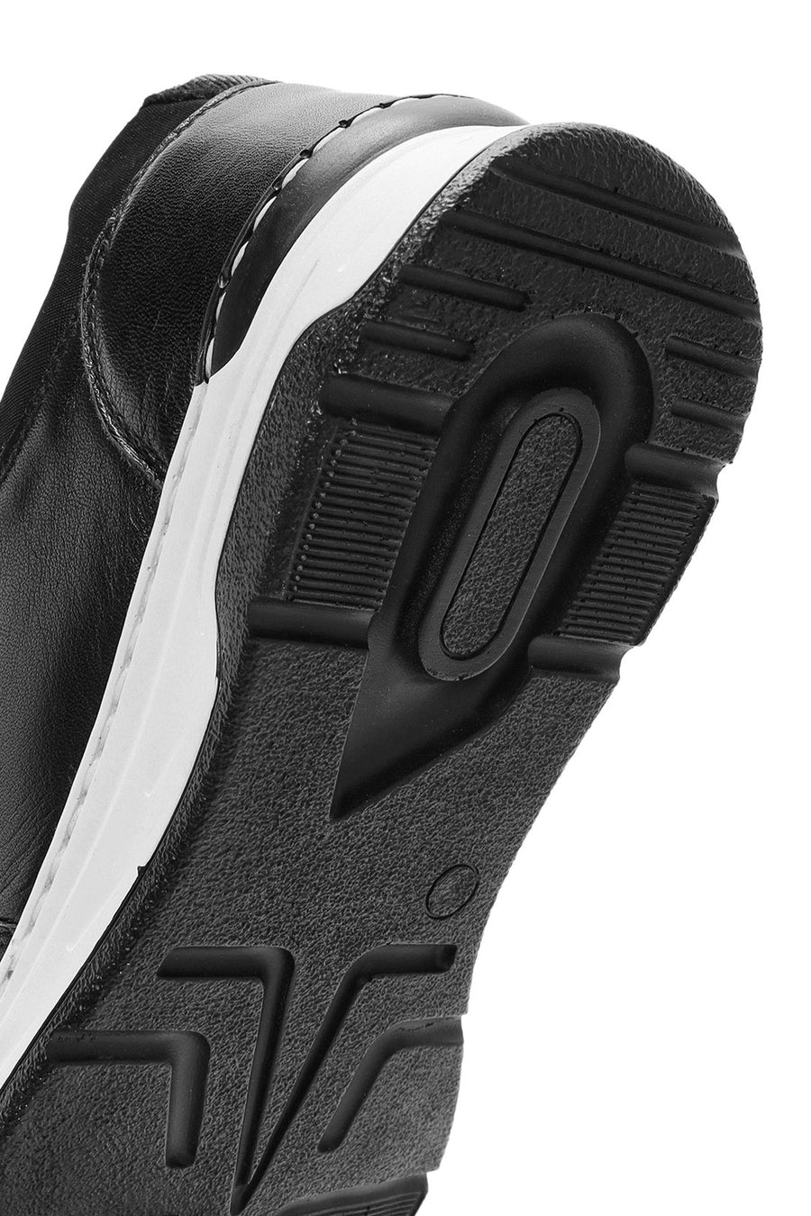 Kadın Siyah Bağcıklı Deri Sneaker