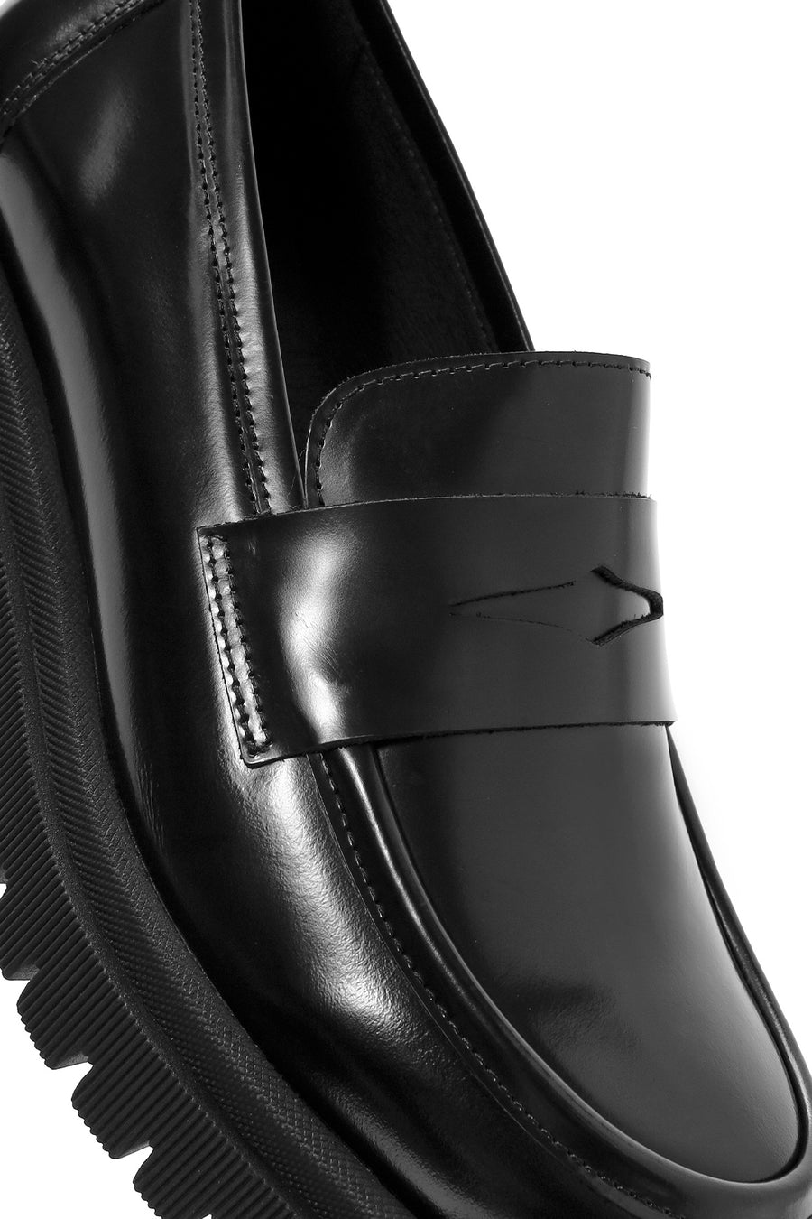 
Women's Black Thick Sole Leather Loafer
