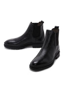 Men's Black Leather Casual Chelsea Boots | Derimod