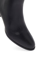 Woman Black Zippered Low Heeled Shoes Leather Boat | Derimod