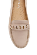 Women's Beige Leather Loafer | Derimod