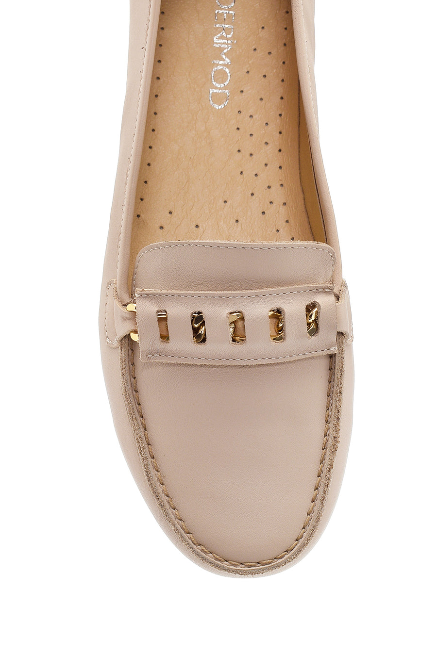 Women's Beige Leather Loafer