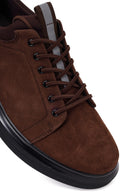 Male Brown Lace-Up Nubuck Leather Sneaker | Derimod