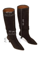 Woman Brown Heeled Suede Boots | Derimod