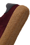 Women's Burgundy Suede Leather Sneaker | Derimod