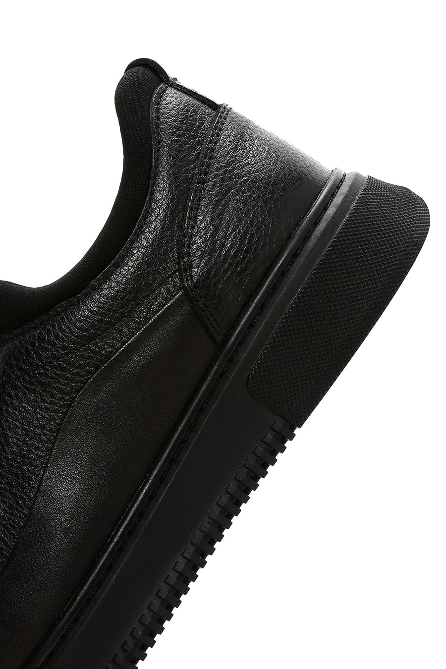Men's Black Lace-up Leather Sneaker