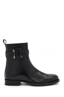 Women's Black Zippered Leather Boots | Derimod