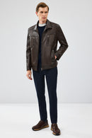 Hugo Men's Mink Leather Jacket | Derimod