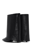 Woman Black Stiletto Heels Leather Boat | Derimod