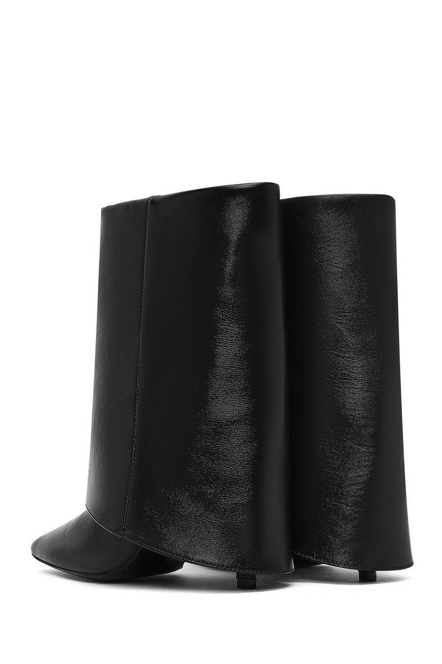 Woman Black Stiletto Heels Leather Boat