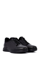 Men's Black Lace-Up Leather Casual Sneakers | Derimod