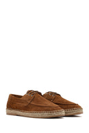 Men's Tan Suede Leather Espadrille | Derimod