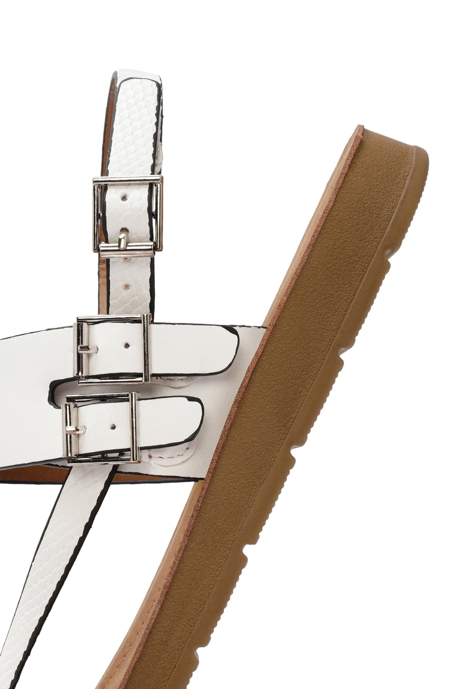 Women's White Ankle Strap Flip Flops Sandals