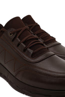 Erkek Kahverengi Bağcıklı Deri Casual Sneaker | Derimod