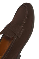 Men's Brown Suede Leather Loafer | Derimod