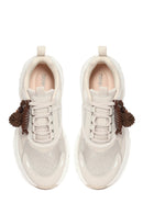 Women's Beige Lace-up Chunky Sole Charm Sneakers | Derimod